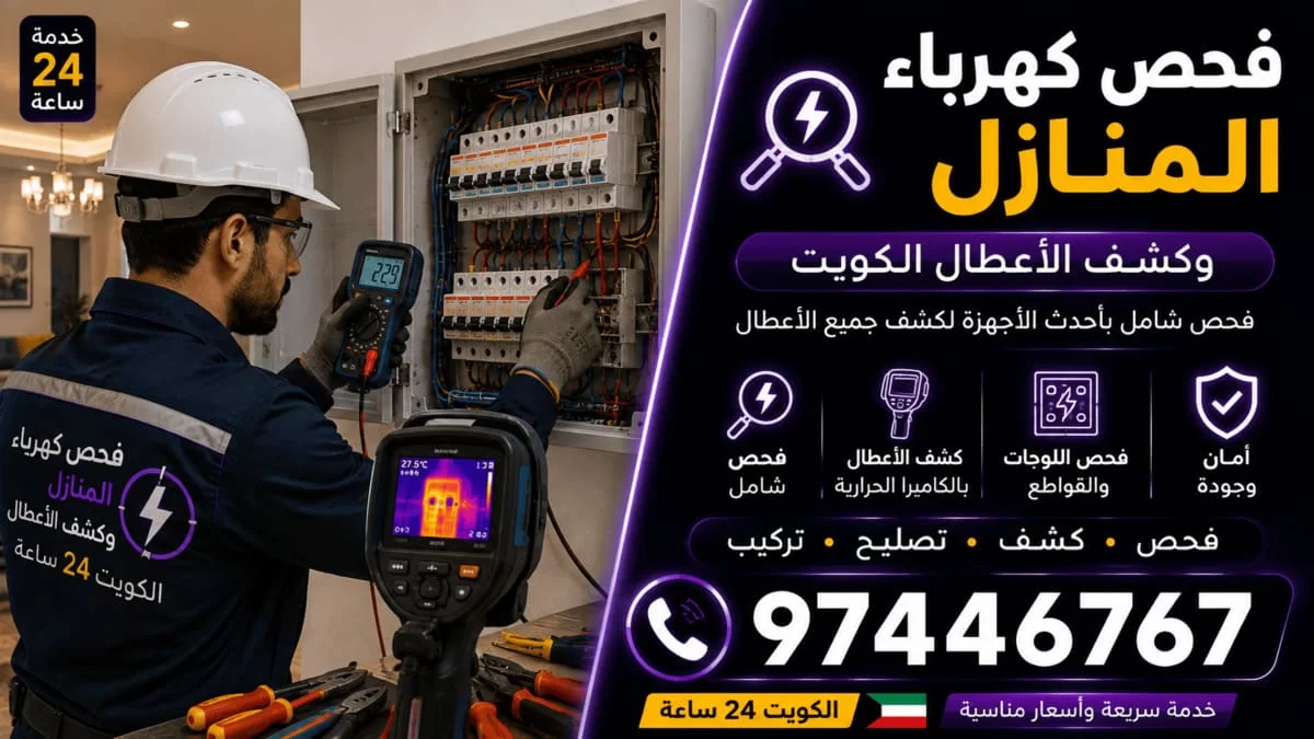 فحص كهرباء المنازل وكشف الأعطال بالأجهزة في الكويت 97446767