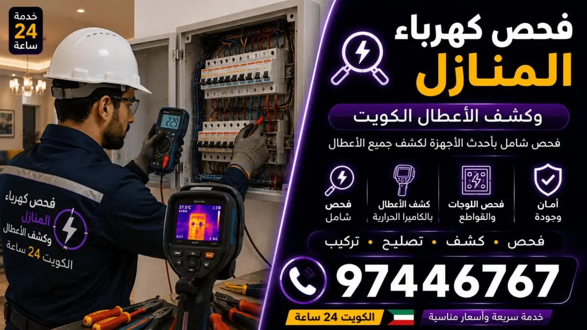 فحص كهرباء المنازل وكشف الأعطال بالأجهزة في الكويت 97446767