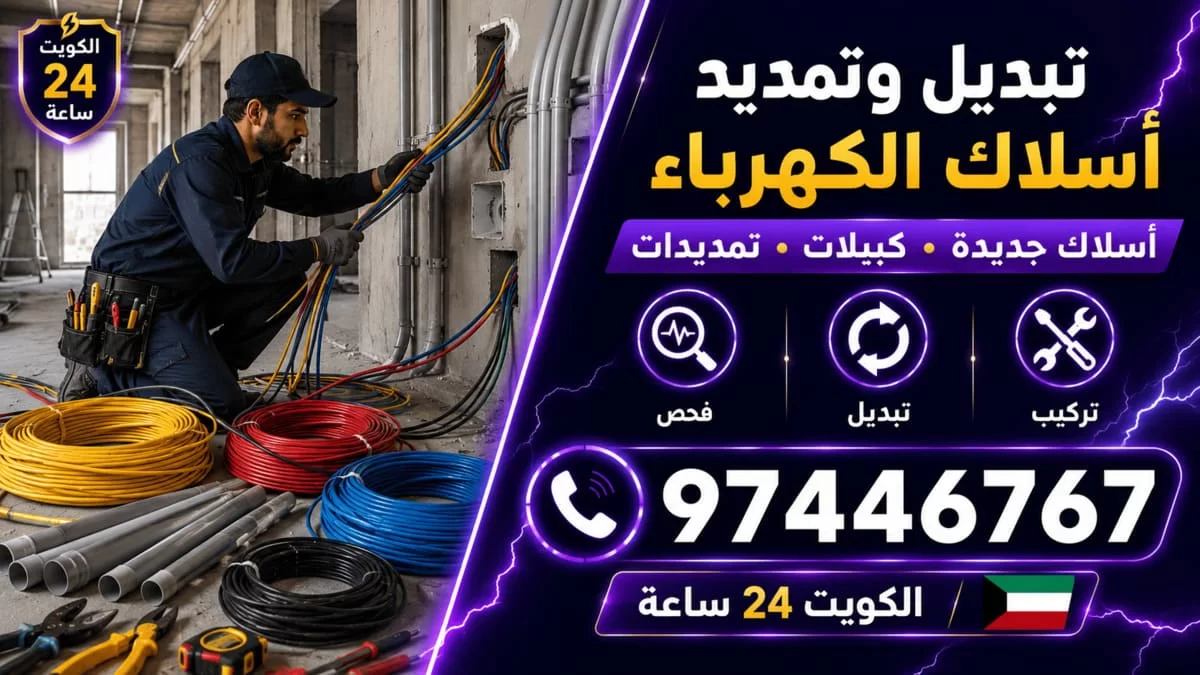 تبديل وتمديد أسلاك الكهرباء الكويت نحاس بمقاسات صحيحة 97446767
