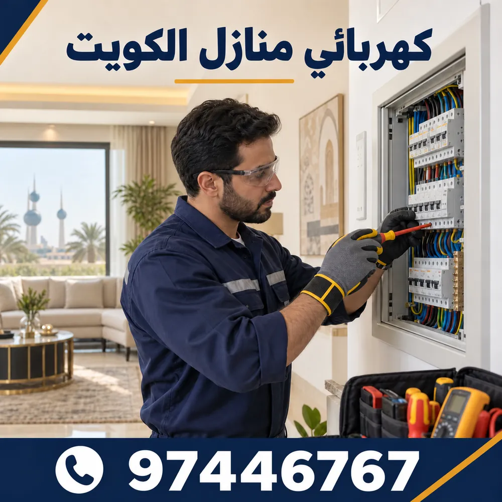 فني يفحص لوحة الكهرباء ويحدد العطل بأجهزة قياس في الكويت — 97446767