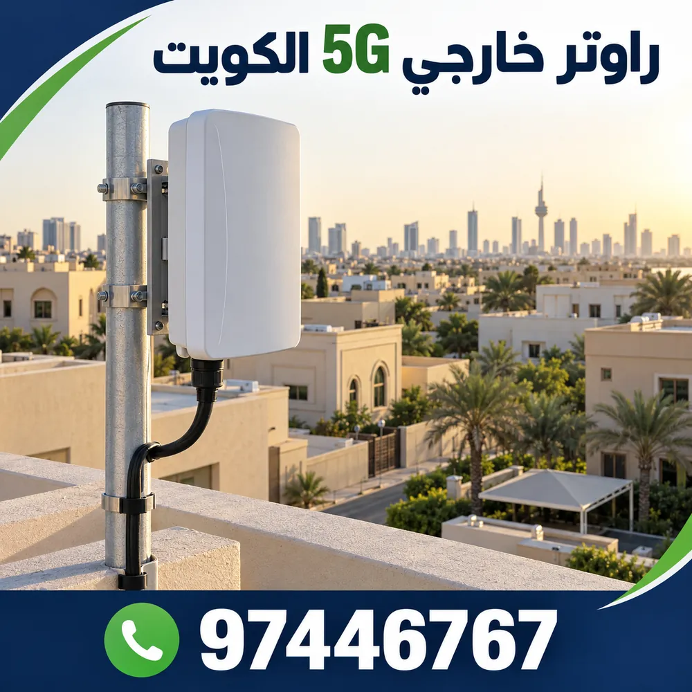 راوتر خارجي 5G مثبّت على سطح منزل في الكويت